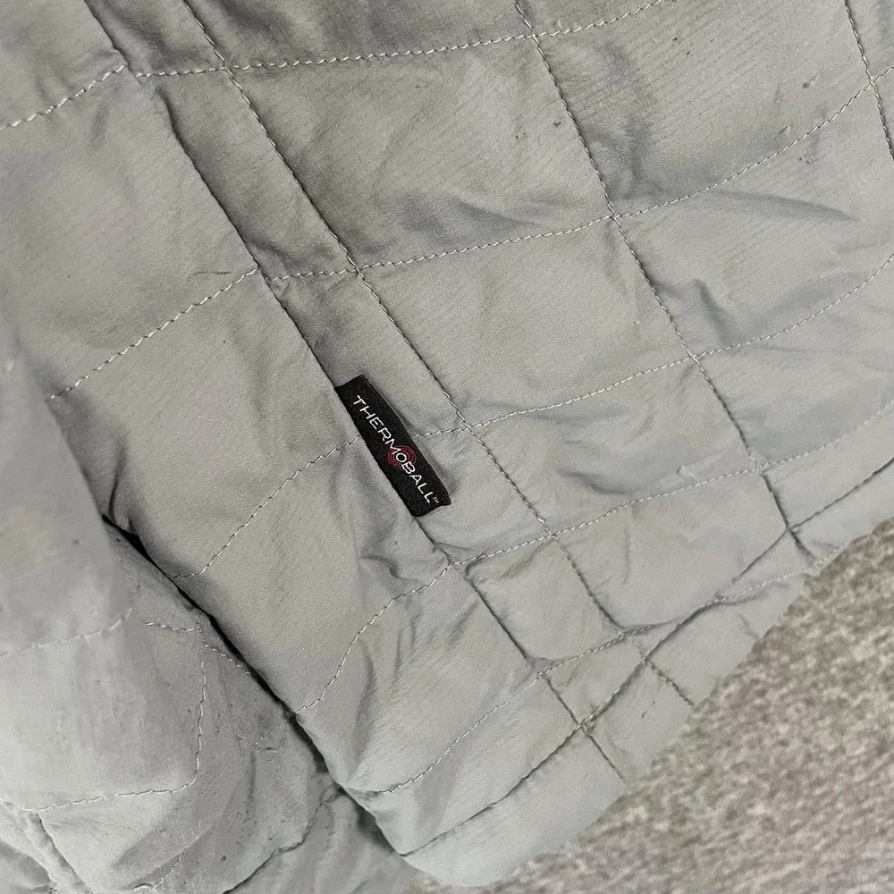 The North Face Jacket Mens Large Gray ThermoBall Puffer Insulated Zip READ